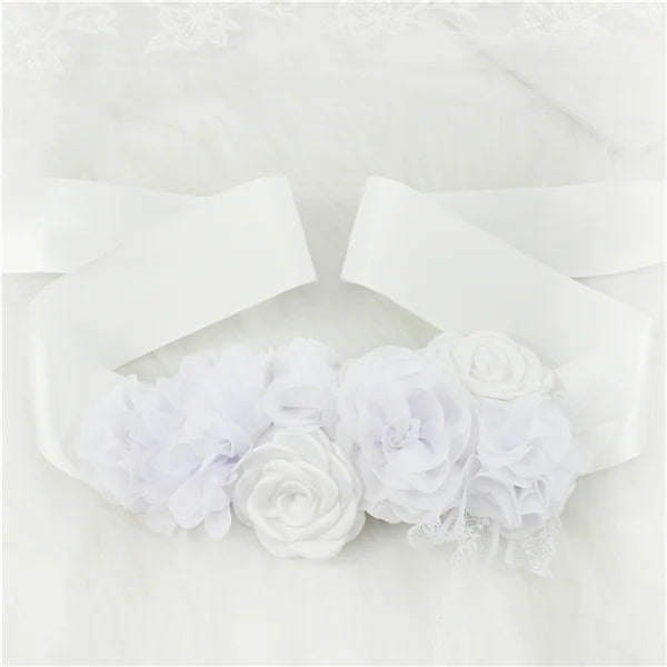 Wedding Accessories Bridal Wedding Belts Bridesmaid Sash Floral Belt Satin Flower Sash Woman Girl Sash Belt Wedding Sashes belt