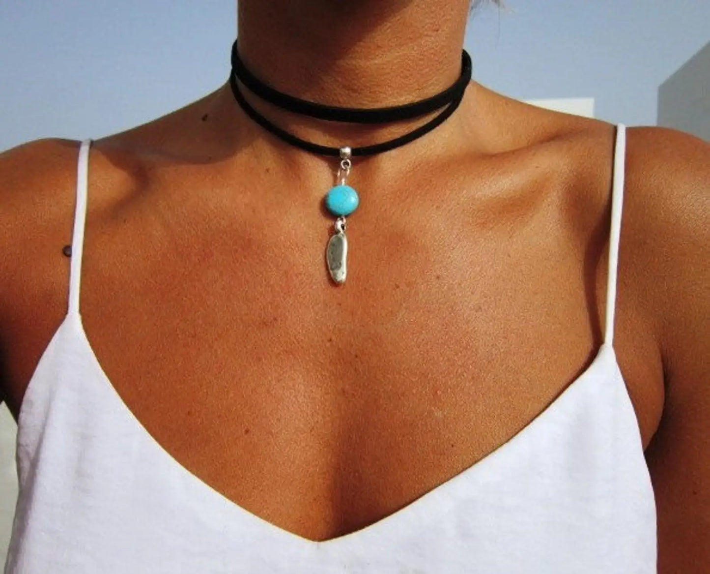 Boho Necklace Leather Cord Necklace Long Necklace Boho