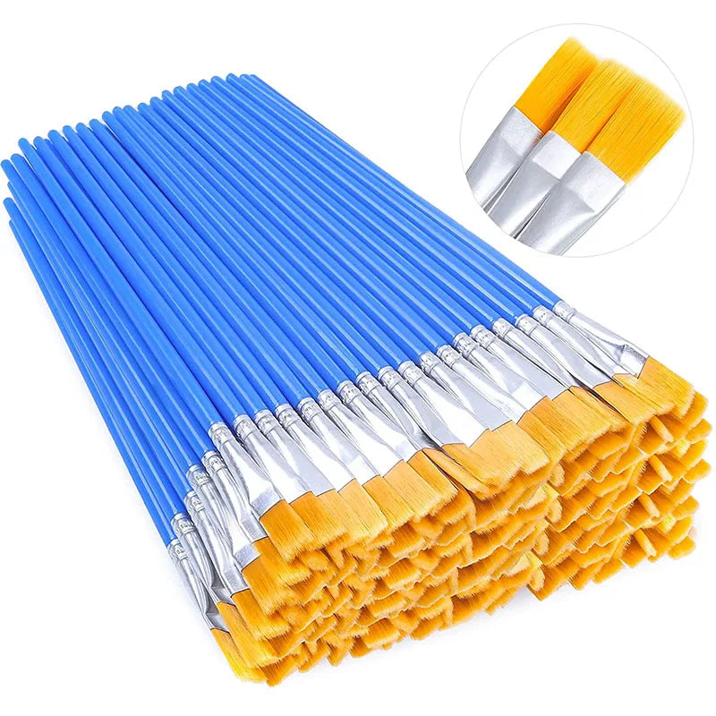 20/30pcs Small Fine Nylon Hair Detail Flat Paint Brush for Drawing Watercolor Brushes Paint Brushes Pen for Art Stationery