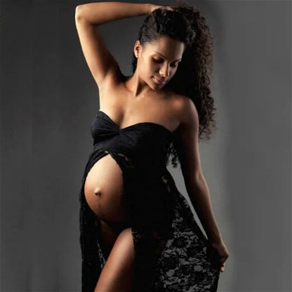 Women Pregnant Maternity Dress for Photography photo shoot Summer Lace Maxi Dress Pregnancy Maternity Clothes