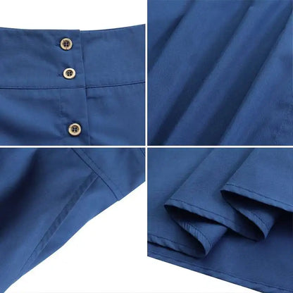Stylish Women's Skirts Spring High Wasit Solid Long Skirt ZANZEA Casual Buttons Down Faldas Saia Elegant Party Skirts Jupe  7