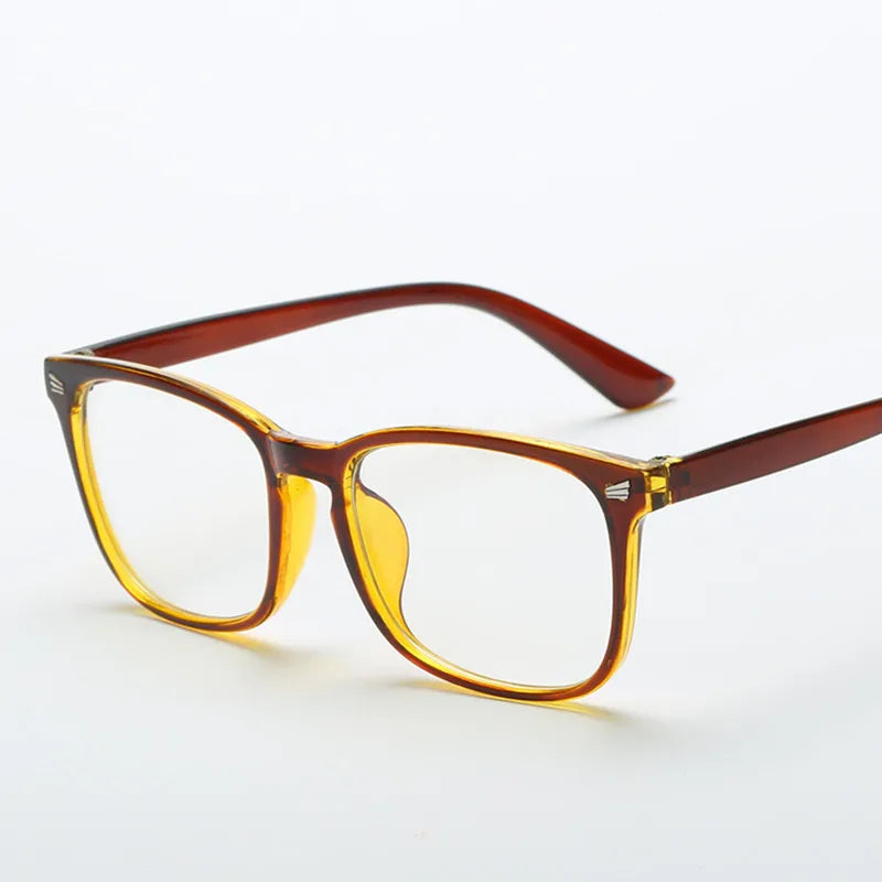 Fashion Unisex Square Glasses Plain Glasses Full Frame Glasses for Men and Women Radiation Protection Optical Glasses