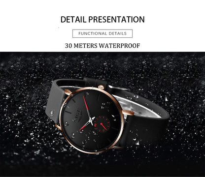 Montre LIGE LG10006 40 mm, élégante et minimaliste, pour homme et femme, analogique, à quartz, étanche, en silicone, idéale pour le sport.