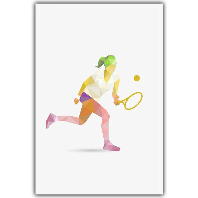 Decorative Canvas Painting Poster Geometric Athlete Wall Art Picture Home Decor