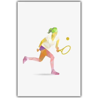 Decorative Canvas Painting Poster Geometric Athlete Wall Art Picture Home Decor
