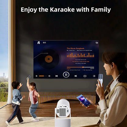 Projecteur vidéo HY300 Pro KTV Android 1280*720P, 160 lumens ANSI, format d'image 1.09:1, home cinéma, karaoké, haut-parleurs Bluetooth.