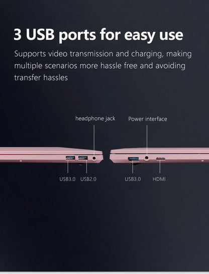 Cheaper 15.6 Inch  Quad Core  N95 8GB 16GB 32GB  RAM  128GB 256GB 512GB 1TB   ROSE GOLD  Business Office Gaming Portable Laptop