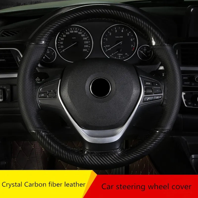 Steering Cover 38cm Soft Anti Slip DIY Hand Sewing Wear-resistant Car Steering-Wheel Braid With Needles Thread