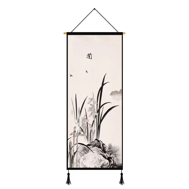 Chinese Landscape Decorative Painting Living Room Tapestry Wall Art Home Decor Canvas Poster Background Scroll Wall Paintings
