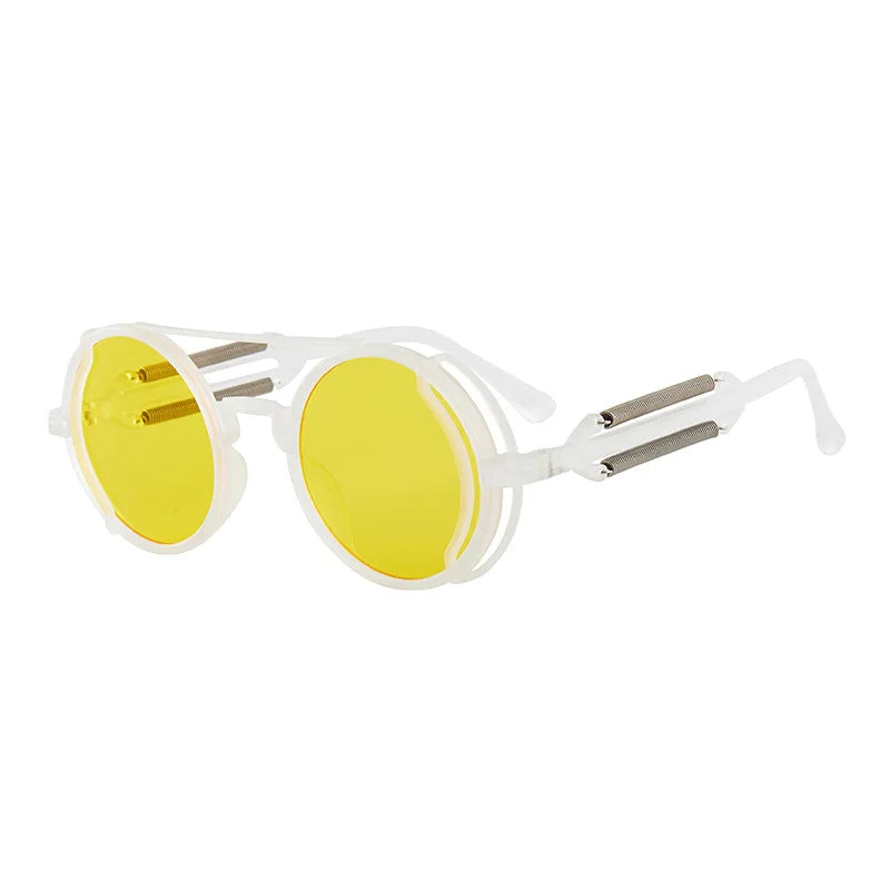 Classic Gothic Steampunk Sunglasses Luxury Brand Designer High Quality Men and Women Retro Round Pc Frame Sunglasses
