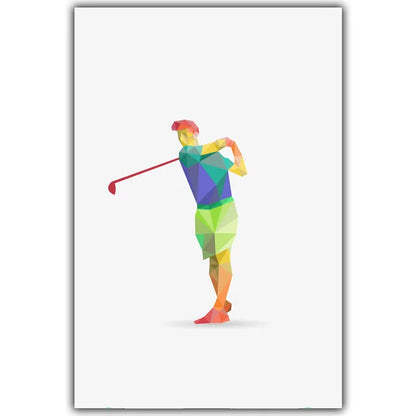 Decorative Canvas Painting Poster Geometric Athlete Wall Art Picture Home Decor