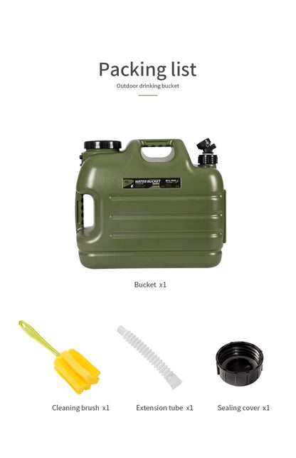 Desert&amp;Fox Wasserbehälter mit Zapfhahn 10L/18L/25L PE Wasserspeicherbehälter Tragbarer grüner Eimer für Camping Wandern Picknick