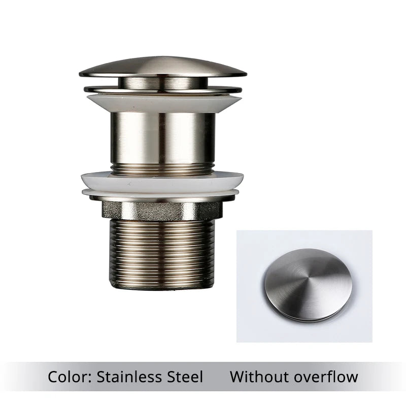 Pop up Drain Button Bathroom Sink Plug Black Gold Rose Siphon Waste Stopper Wash Basin Faucet Accessory for Kitchen Or Bath