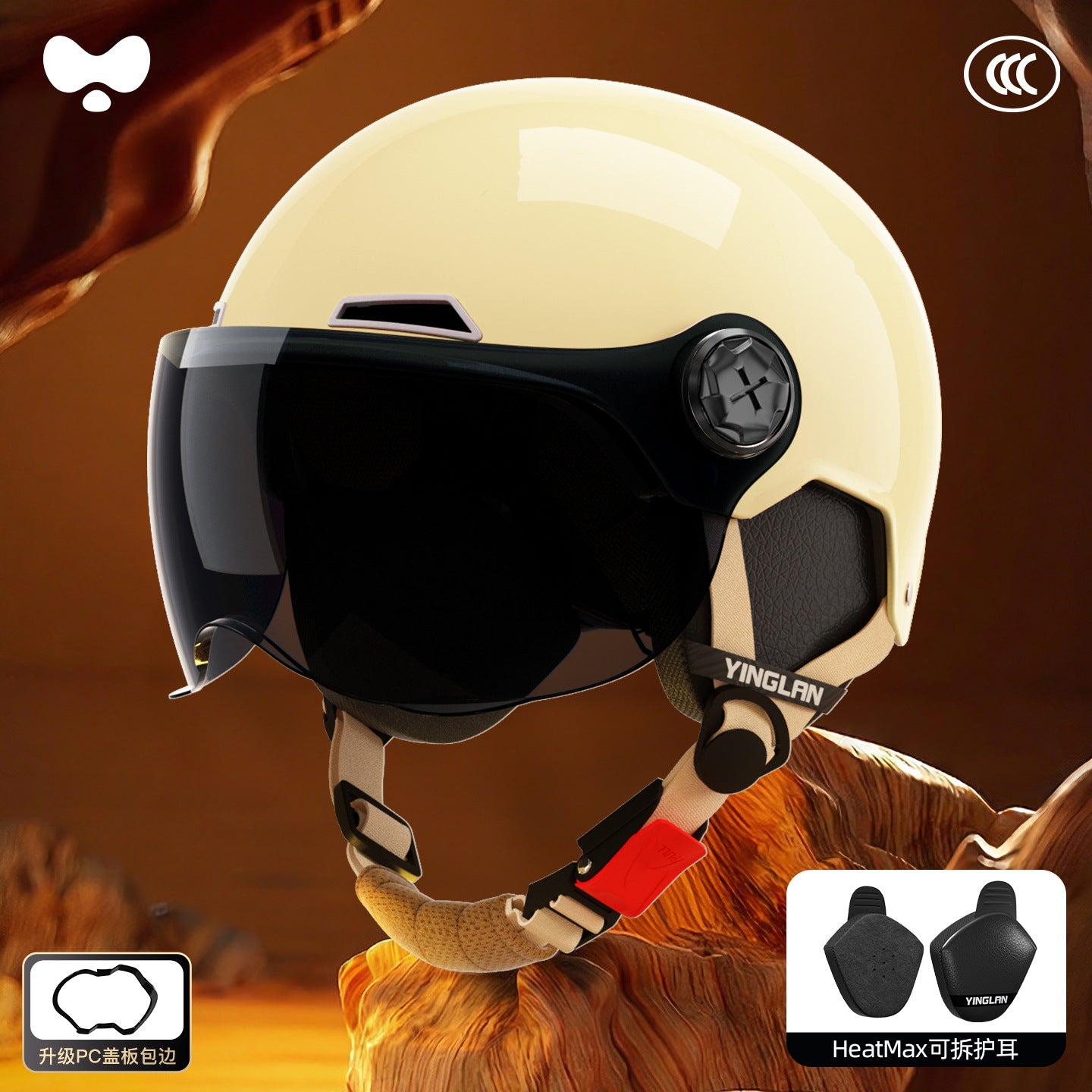 Electric Vehicle Helmet for Women, Sun Protection, 3C Certified, Suitable for All Seasons, Winter Warmth, Battery Motorcycle Safety Helmet for Men