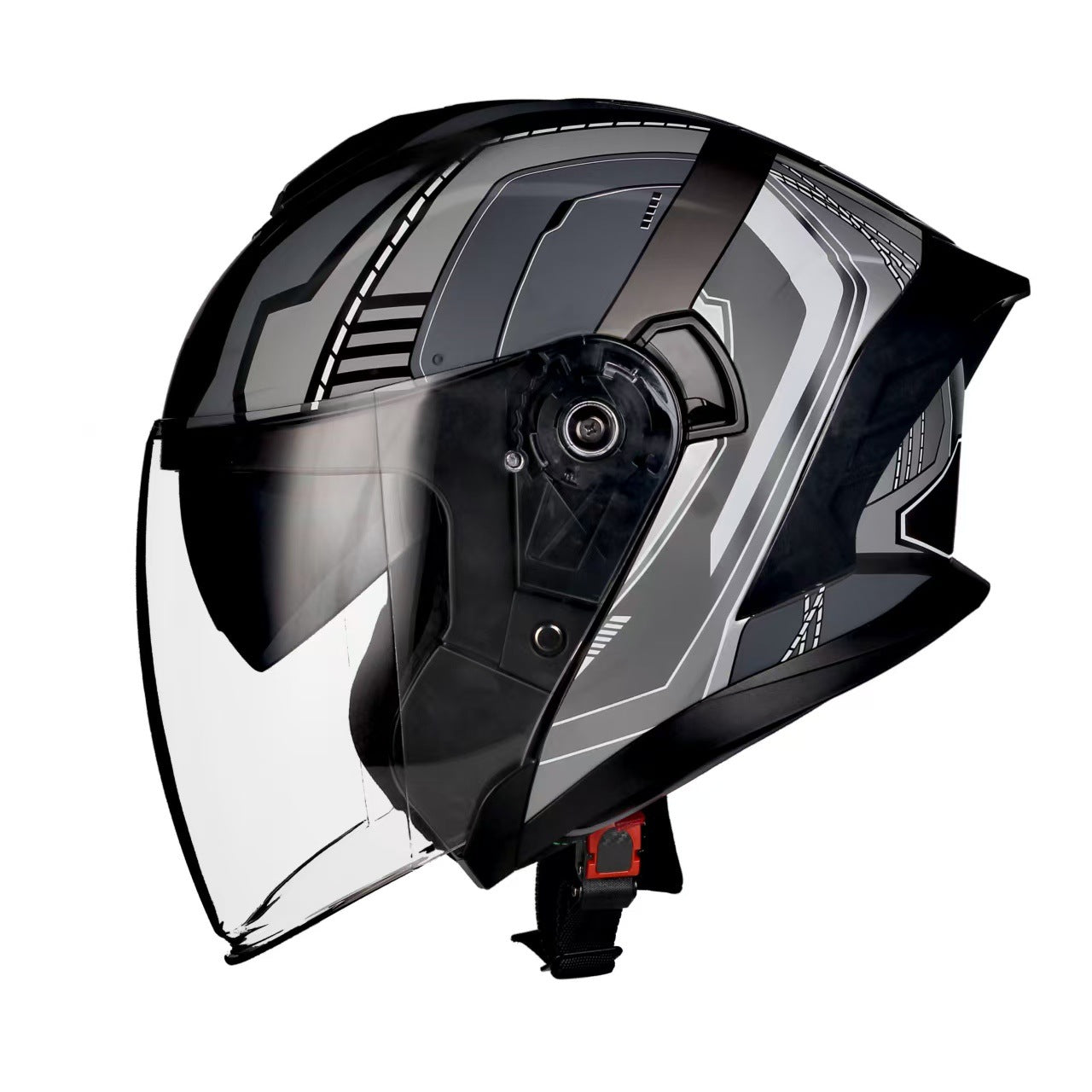 Jiarui Double-Lens Large Tail Half Helmet for Men and Women Motorcycle Dot Certified Electric Motorcycle Four-Season Universal Sun Protection Helmet