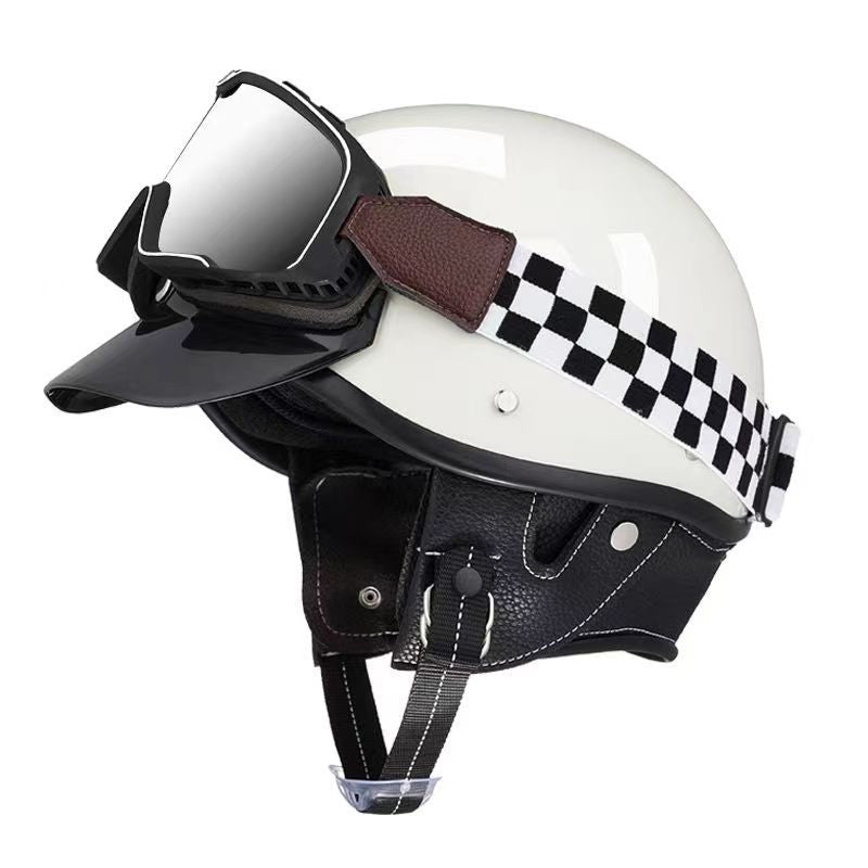 Retro Helmet Motorcycle Half Helmet 3C National Standard Summer Women's Men's Motorcycle Helmet Electric Vehicle Japanese Safety Helmet
