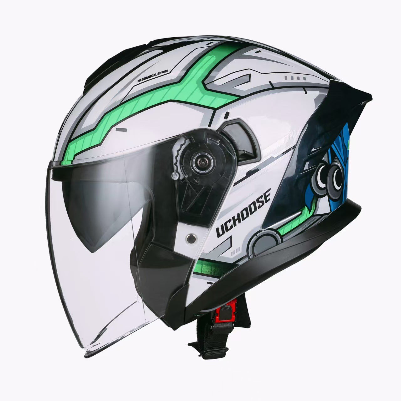 Jiarui Double-Lens Large Tail Half Helmet for Men and Women Motorcycle Dot Certified Electric Motorcycle Four-Season Universal Sun Protection Helmet