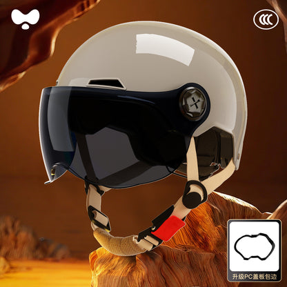 Electric Vehicle Helmet for Women, Sun Protection, 3C Certified, Suitable for All Seasons, Winter Warmth, Battery Motorcycle Safety Helmet for Men