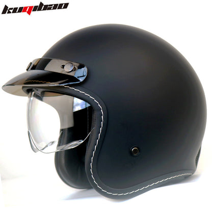 Cool Qibao Motorcycle Helmet Intercom Bluetooth Half Helmet for Men and Women Electric Retro Half Helmet for All Seasons 3C Certified