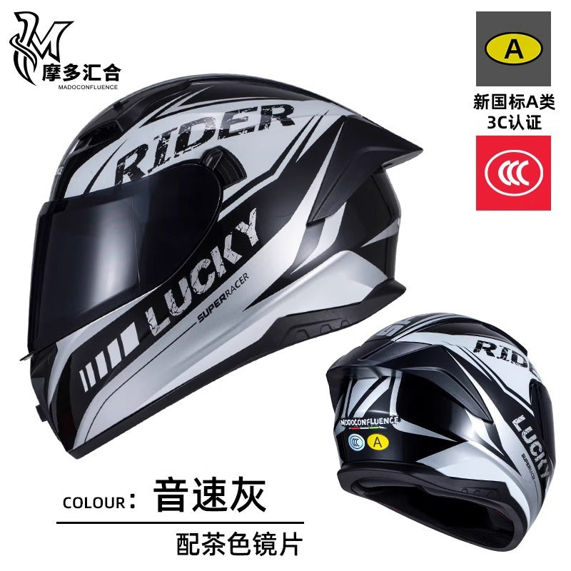 Motorcycle Helmet 3C Certified Bluetooth Men's and Women's All-Season Universal Personalized Electric Cruise Motorcycle Full-Coverage Full-Face Helmet