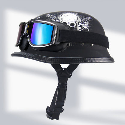 Cross-Border Exclusive Dot German-Style Soldier Helmet, Vintage Helmet, Scooter Cruiser Half Helmet, Unisex, Dot Certified