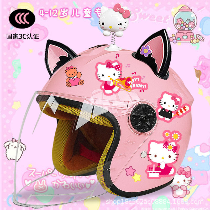 Winter Children's Electric Car Helmet Men's and Women's Cute Warm Thickened Half Helmet Motorcycle Full Helmet Autumn and Winter Helmet