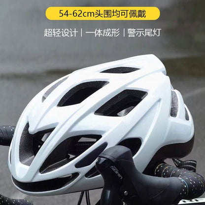 Bicycle Helmet Adult Riding Helmet with Taillight Adjustable Head Ware Men's and Women's Road Bike Outdoor Sports Helmet