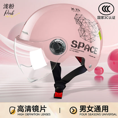 Factory direct electric car helmet men and women summer riding half helmet Four Seasons universal battery car environmental protection travel helmet