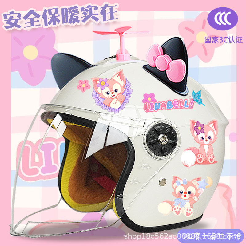 Winter Children's Electric Car Helmet Warm Half Helmet Motorcycle Aileen Nabel Autumn and Winter Cold-proof Helmet