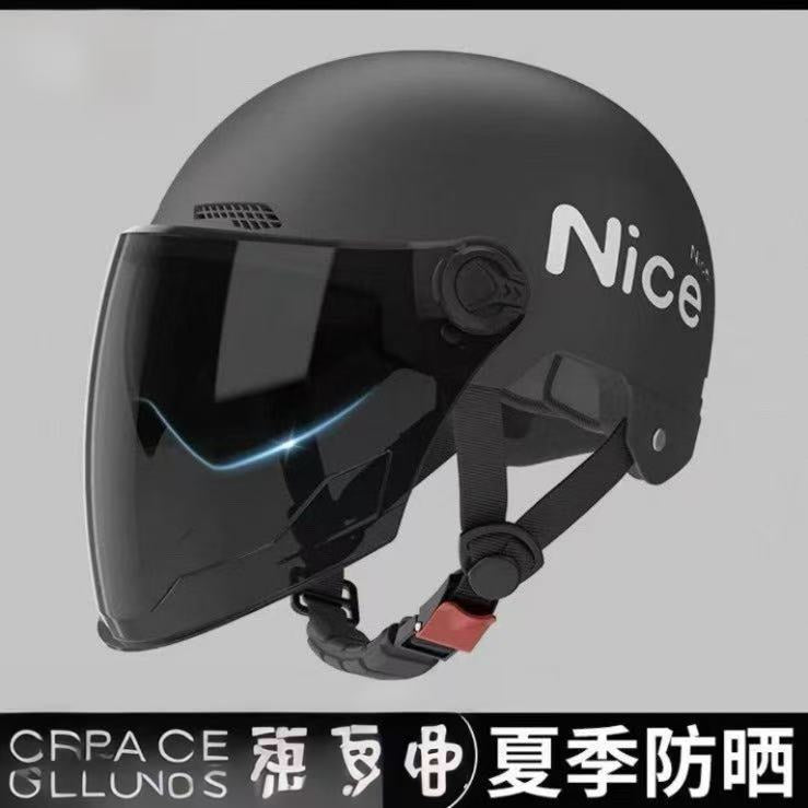 New National Standard 3C Certified Electric Vehicle Helmet for Men, Summer, Women's Battery Motorcycle Half Helmet, Lightweight Anti-Collision Helmet