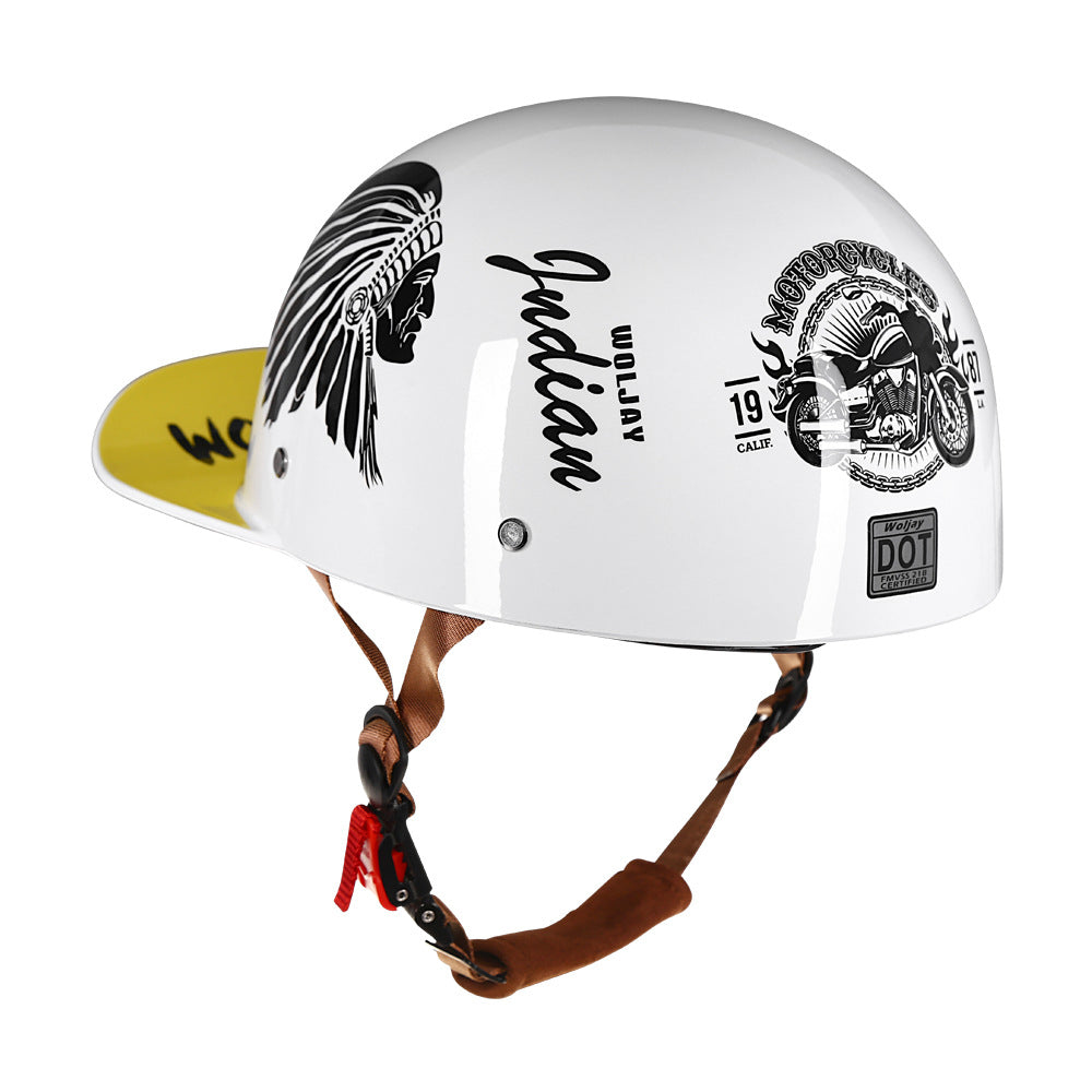 Jiarui Cross-Border Retro Electric Scooter Motorcycle Helmet for Men and Women, Small Helmet for Electric Vehicles, Baseball Cap, Safety Helmet