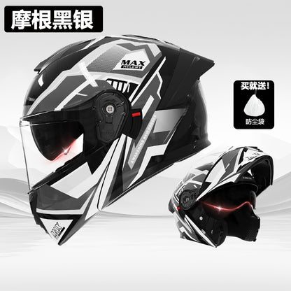Foreign Trade Motorcycle Helmet Men's Face Helmet Four Seasons Universal Electric Vehicle Women's Motorcycle Half Helmet Winter Warm Safety Helmet