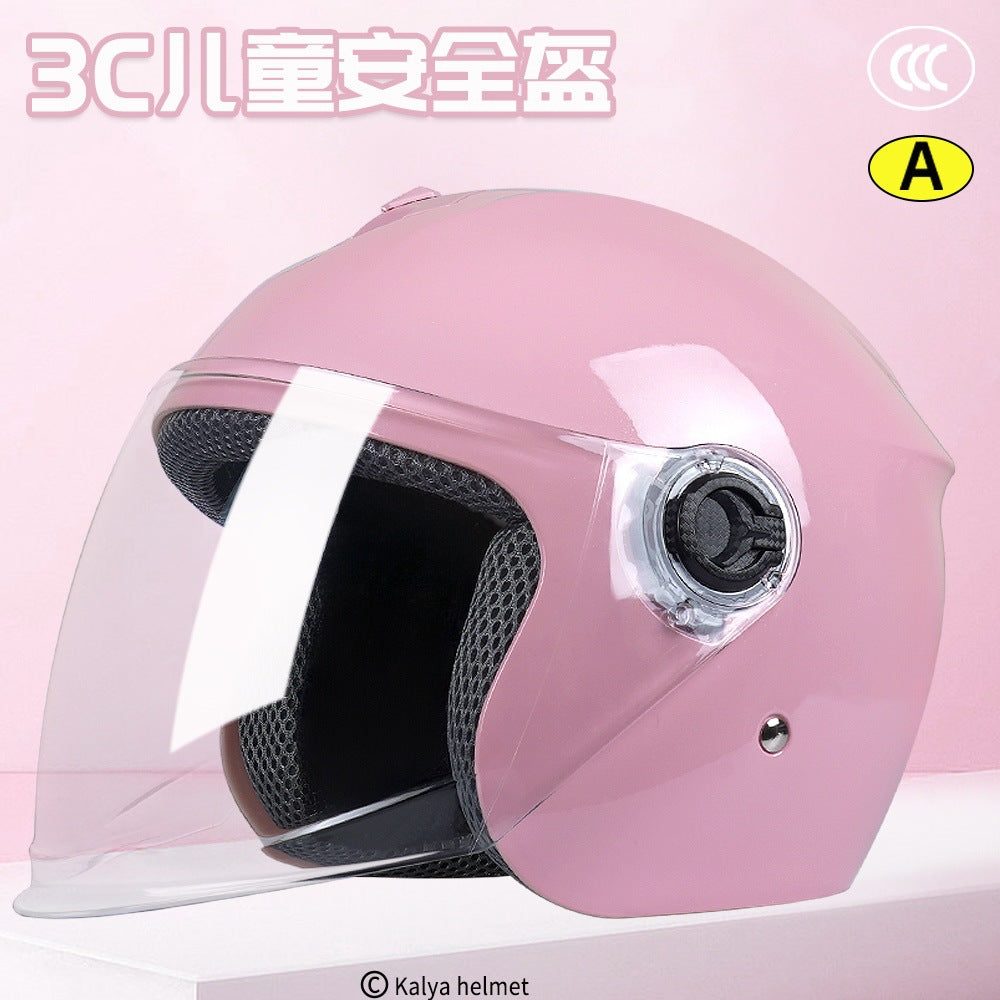 New National Standard 3C Certified Kidsren's Helmet for Boys and Girls, Universal Autumn and Winter Electric Motorcycle Helmet for Cycling