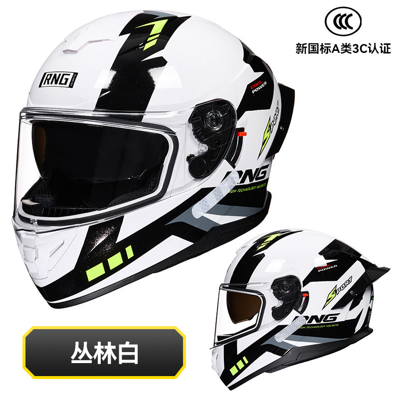 New National Standard 3C/Dot Certified Motorcycle Helmet Dual Lens with Bluetooth Headset Glasses Slot Full Face Motorcycle Helmet