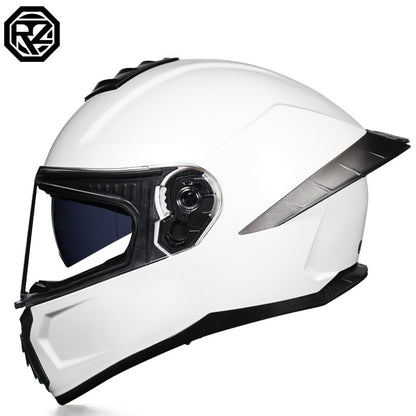 Orz3C Certified Motorcycle Helmet Men's and Women's Dual-Lens Full-Face Helmet Summer Personalized Tail Bluetooth Semi-Full Coverage