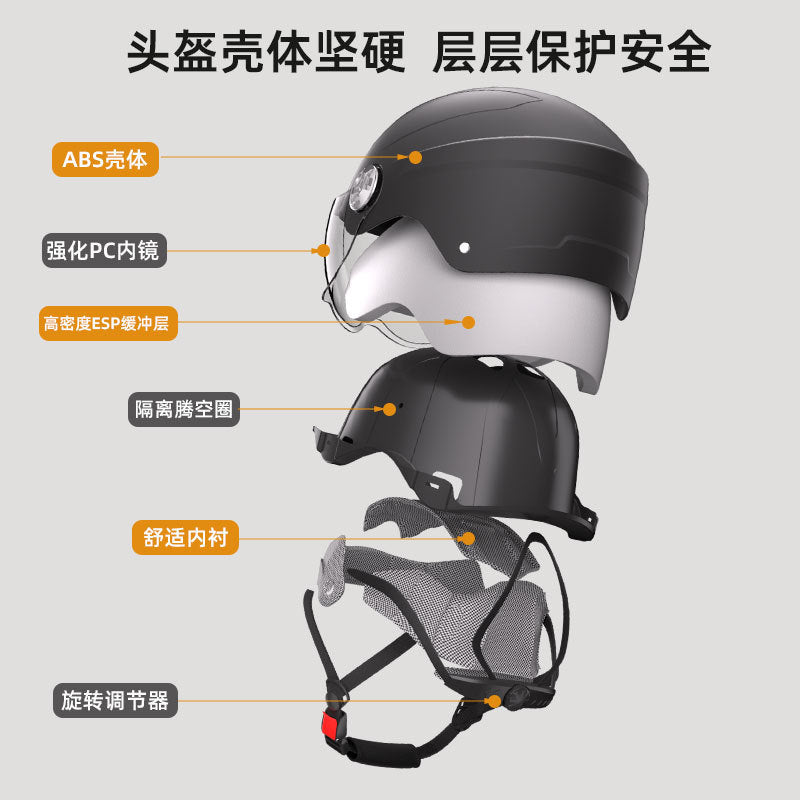 MAHAER Four Seasons 3C Adult Sunscreen Helmet Electric Motorcycle Unisex Half Helmet Electric Car Riding