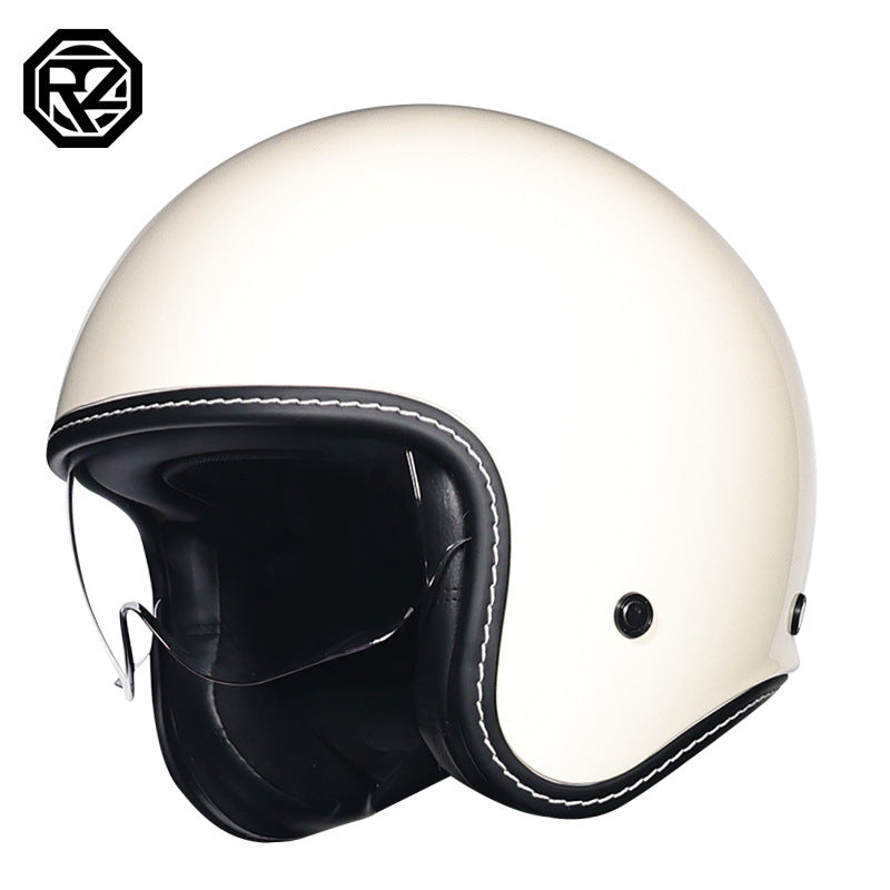 Orz Retro Helmet for Men and Women 3C Certified Motorcycle Half Helmet for Girls Winter Universal Four-Season Electric Motorcycle
