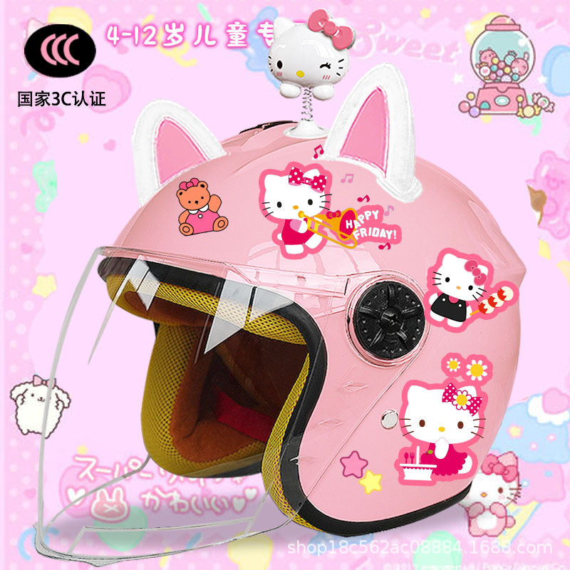 Winter Children's Electric Car Helmet Men's and Women's Cute Warm Thickened Half Helmet Motorcycle Full Helmet Autumn and Winter Helmet