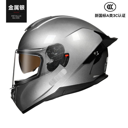New National Standard 3C/Dot Certified Motorcycle Helmet Dual Lens with Bluetooth Headset Glasses Slot Full Face Motorcycle Helmet