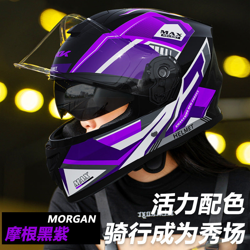 3C Certified Motorcycle Helmet Men's Four Seasons Universal Electric Vehicle New GB Women's Winter Warm Riding Safety Helmet
