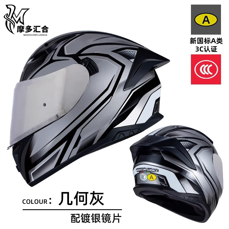 Motorcycle Helmet 3C Certified Bluetooth Men's and Women's All-Season Universal Personalized Electric Cruise Motorcycle Full-Coverage Full-Face Helmet