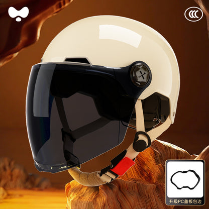 Electric Vehicle Helmet for Women, Sun Protection, 3C Certified, Suitable for All Seasons, Winter Warmth, Battery Motorcycle Safety Helmet for Men