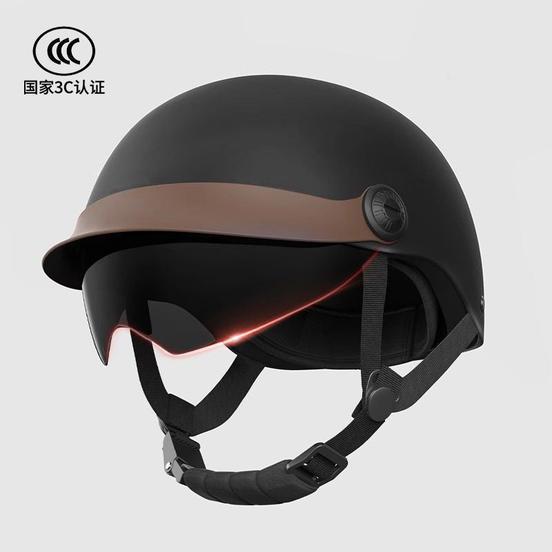 ABS material helmet HD anti-fog helmet motorcycle helmet men and women electric car helmet thickened warm cap