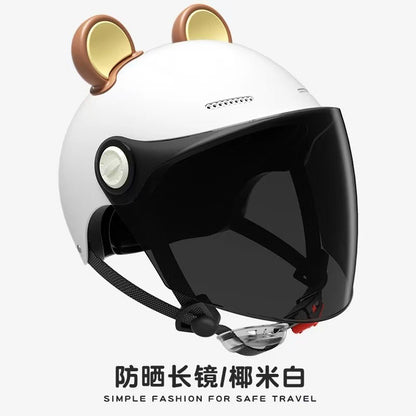 Ad Factory 3C Certified Electric Vehicle Helmet Men's and Women's Couple Helmet All-Season Motorcycle Summer Sun Protection Half Helmet