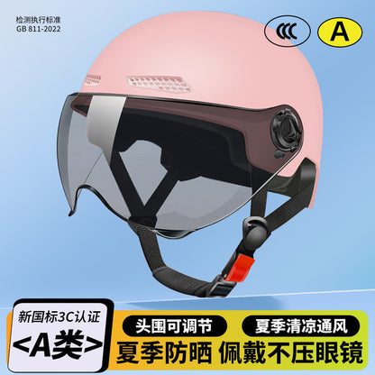 EleCtriC VehiCle Helmet for Men and Women in Summer Sun ProteCtion EleCtriC VehiCle Helmet 3C Certified Lightweight Half Helmet ManufaCturer Spot DireCt Supply