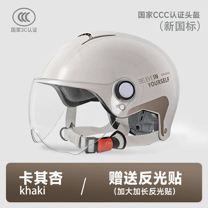3C Certified Electric Vehicle Helmet for Men and Women Battery Motorcycle 2025 New Summer Half Helmet All-Season Safety Helmet