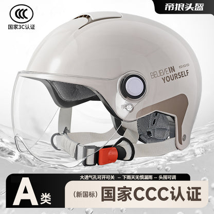 3C Certified Electric Vehicle Helmet for Men and Women Battery Motorcycle 2025 New Summer Half Helmet All-Season Safety Helmet