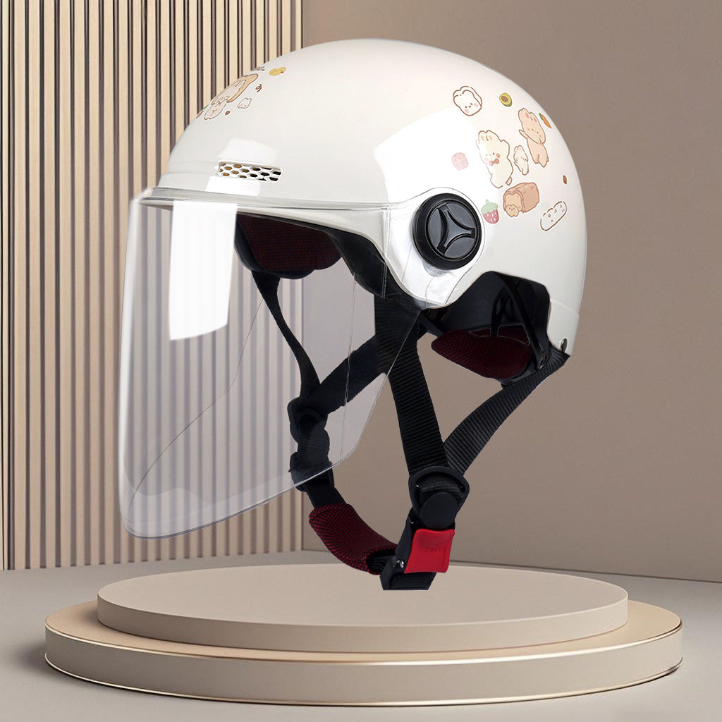 New National Standard 3C Safety Men's and Women's Breathable Universal Family Head Protection Summer Battery Motorcycle Electric Vehicle Helmet