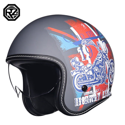 Orz Retro Helmet for Men and Women 3C Certified Motorcycle Half Helmet for Girls Winter Universal Four-Season Electric Motorcycle