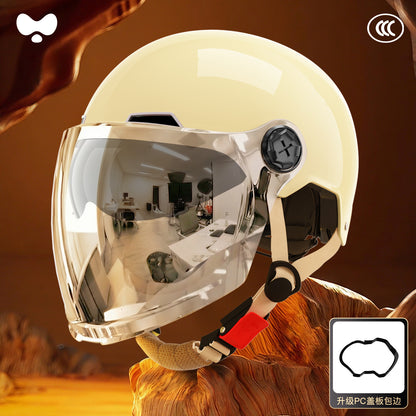Electric Vehicle Helmet for Women, Sun Protection, 3C Certified, Suitable for All Seasons, Winter Warmth, Battery Motorcycle Safety Helmet for Men